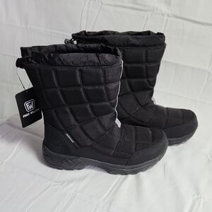 Fran Willor Black Quilted Winter Cinch Tops Microfleece Lining Womens 7